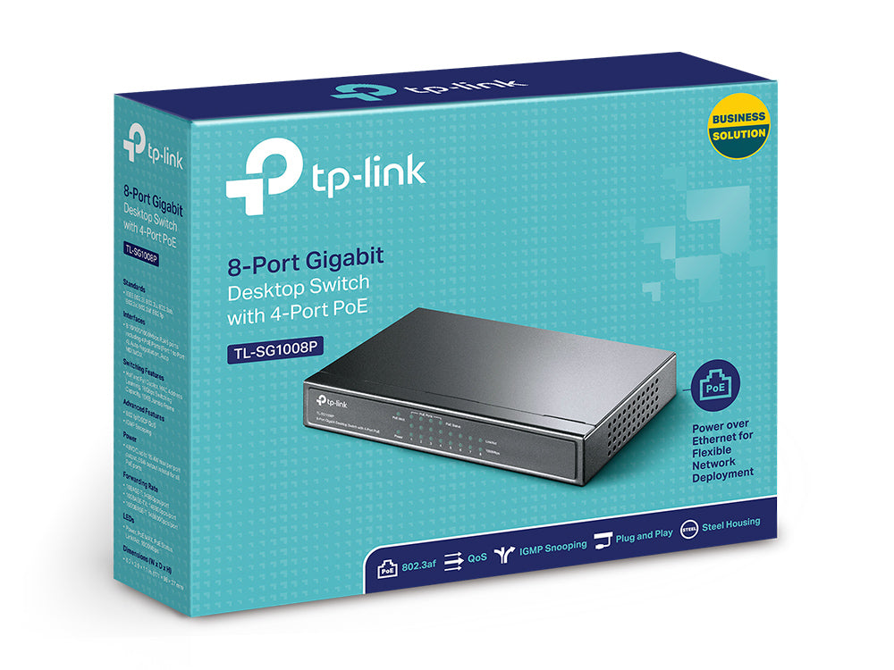 Switch de Rede TP-LINK TL-SG1008P 8xGB 4xPoE - imagem 9