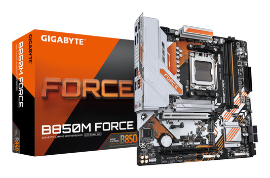 Placa-mãe Gigabyte B850M FORCE - AMD Ryzen 9000 Série CPUs, 8+2+2 fases Digital VRM, até 9600MHz DDR5 (OC)