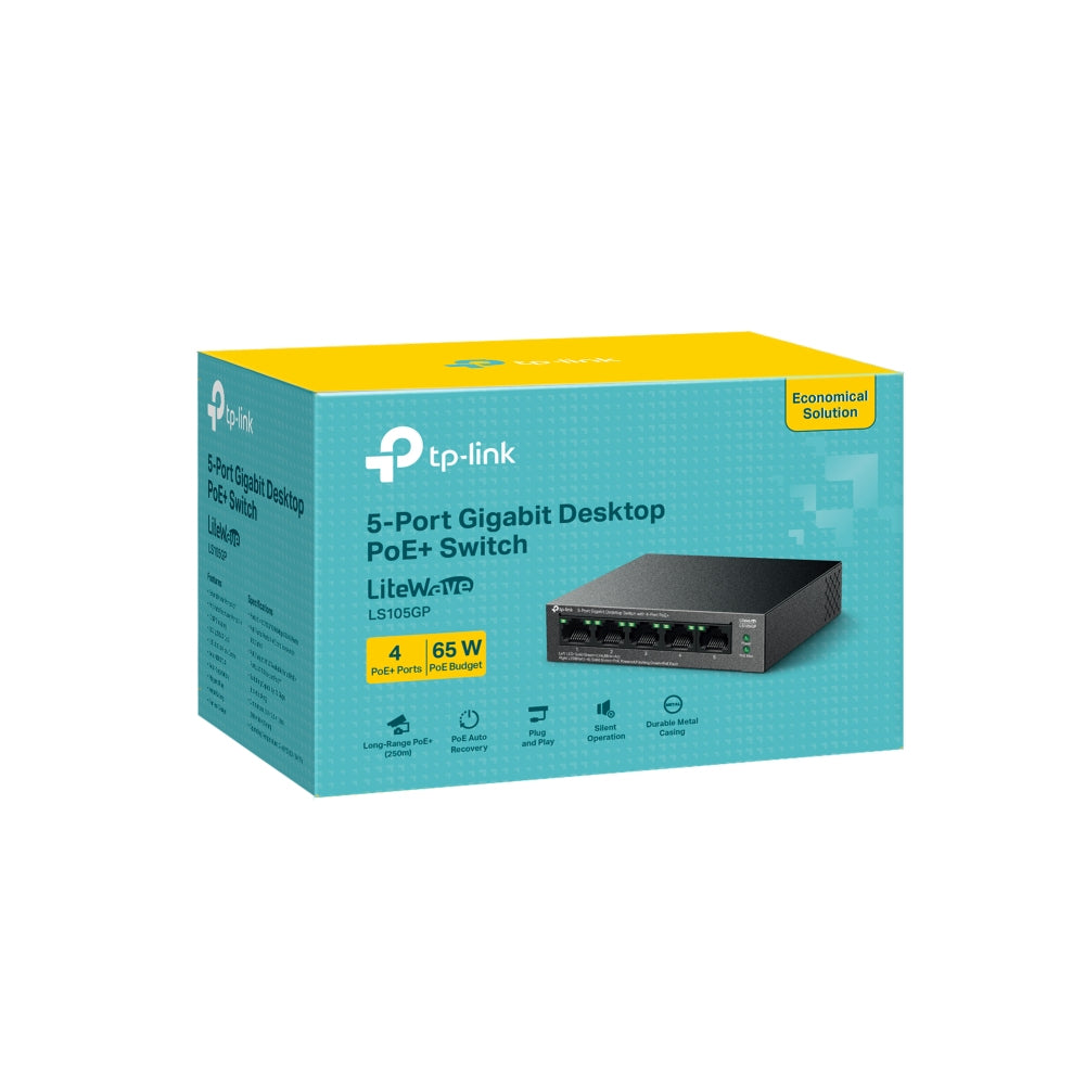 Switch de Rede TP-Link LS105GP 4xGb PoE+ 1xGb 65w - imagem 8