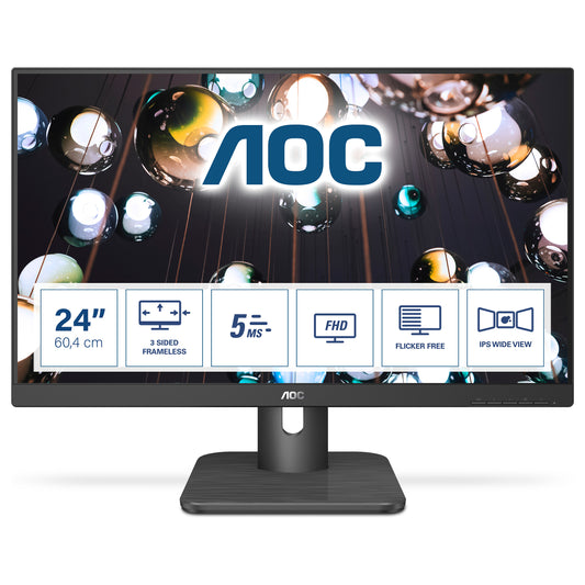 60,5cm/23,8'' (1920x1080) AOC 24E1Q 16:9 5ms IPS HDMI VGA DisplayPort VESA Speaker Full HD Black