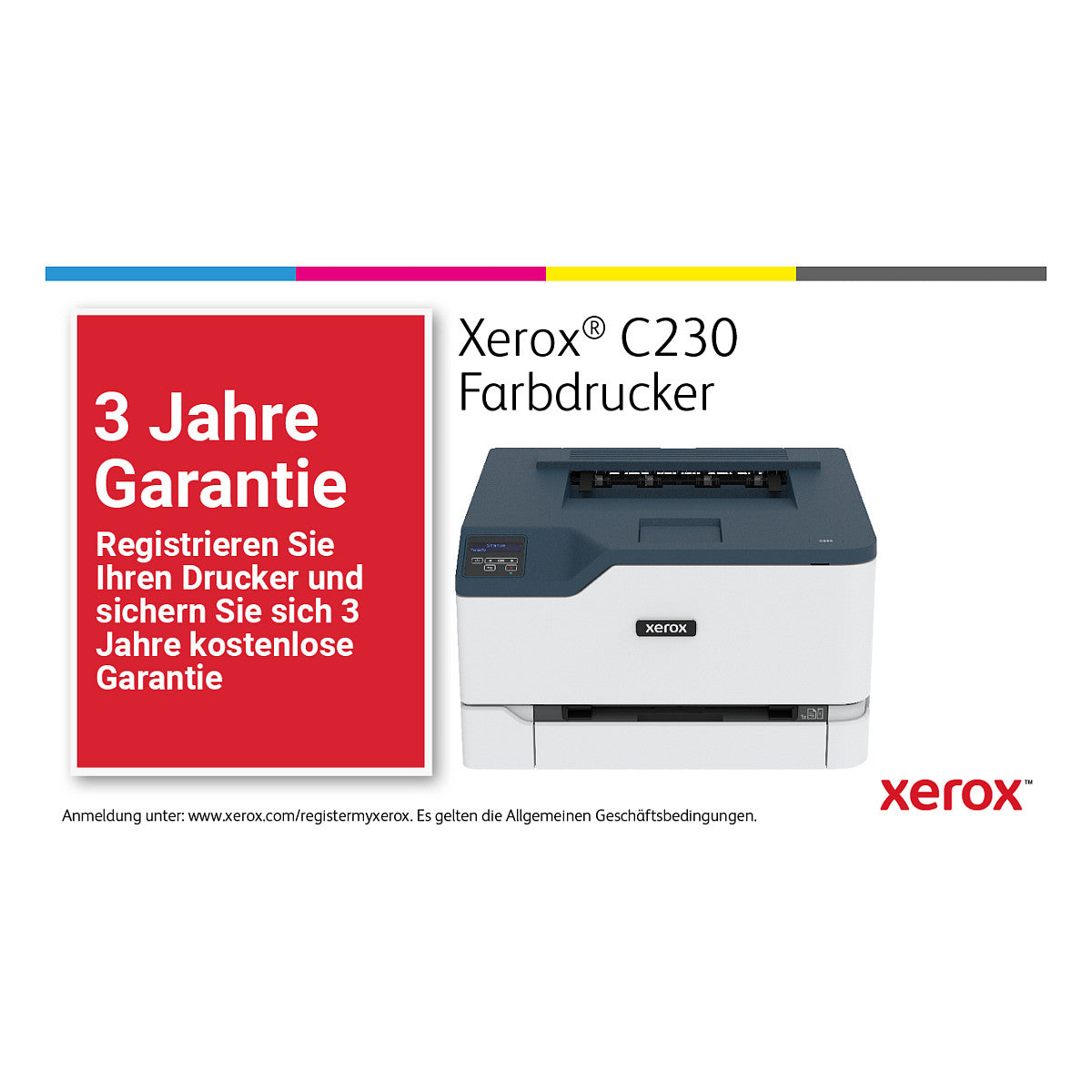 Impressora Xerox Duplex sem Fios C230 A4 22 ppm PS3 PCL5e6 2 Bandejas Total 251 folhas - Xerox