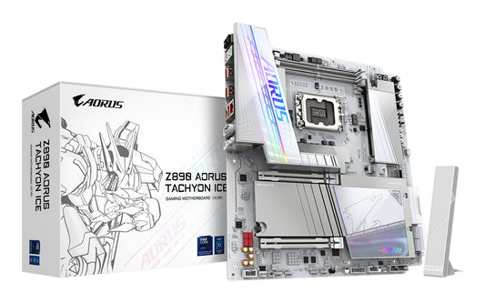 Placa-mãe Gigabyte Z890 AORUS TACHYON ICE - Supports Intel Core Ultra (Série 2) CPUs, 18+1+2 fases VRM, até