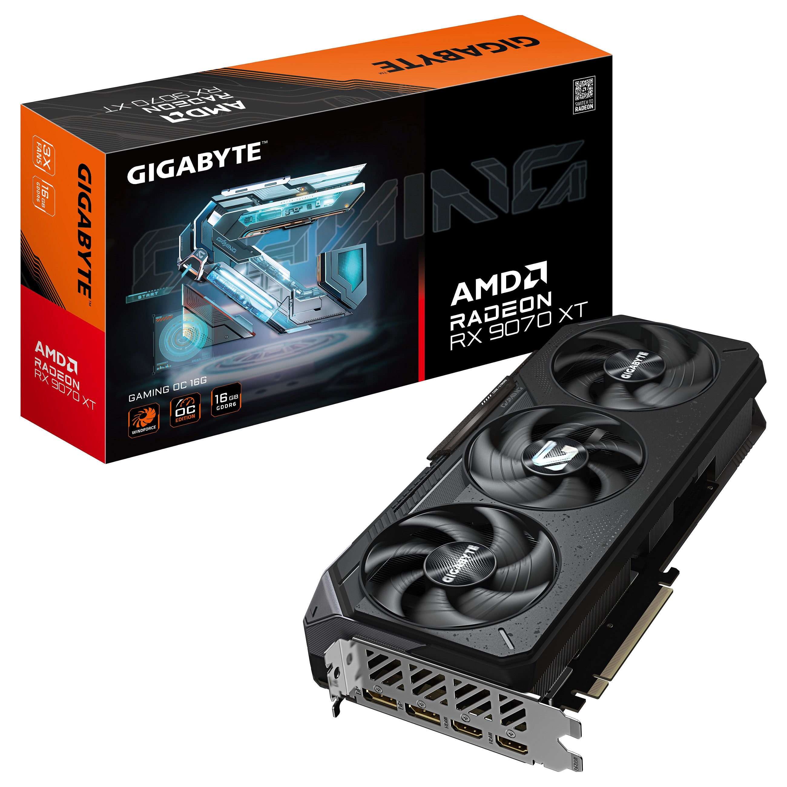 RX 9070 XT 16GB Gigabyte Radeon Gaming OC GDDR6 3Fan - Gigabyte