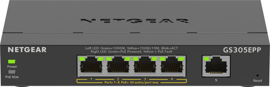 Switch Netgear GS305EP / GS305EPP-100PES preto