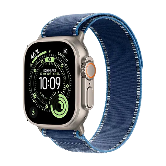 Watch Apple Watch Ultra 3 (2025) 5G 49mm Natural Titanium Case with Trail Loop M/L - Blue/Bright Blue