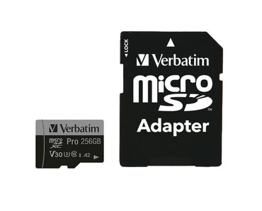 Cartão de Memória Verbatim Micro Cartão SD XC 256GB Pro com Adaptador / 47045 preto S - imagem 2