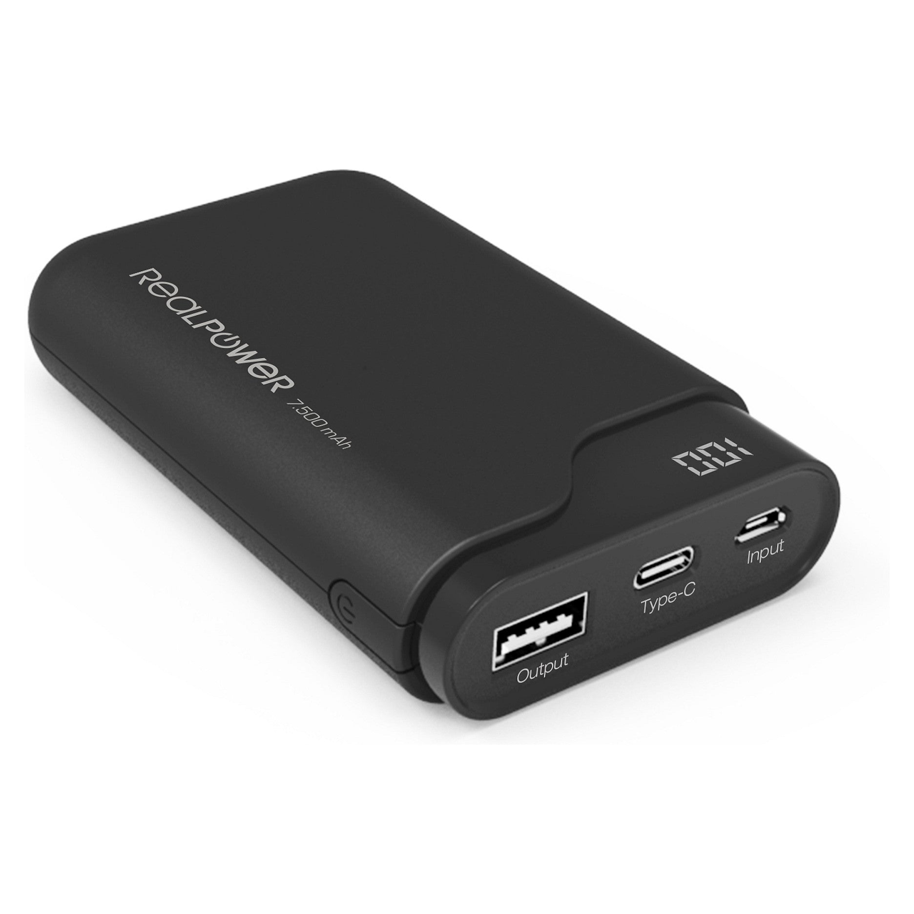 Powerbank Realpower PB-7500C preto 7.500mAh - Realpower