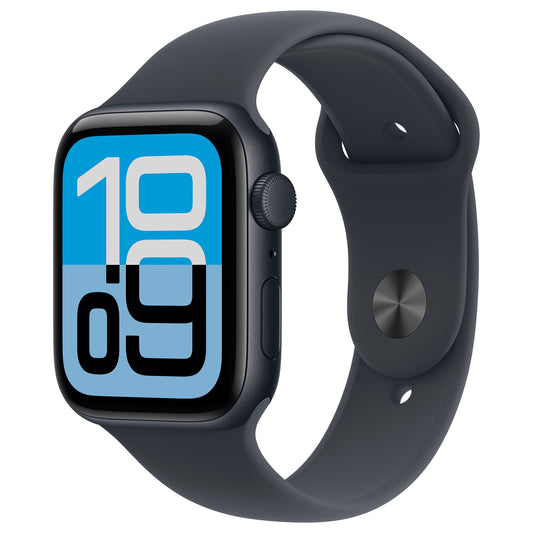 Apple Watch SE 3 Alumínio 44mm Meia-noite (bracelete desportiva meia-noite) M/L