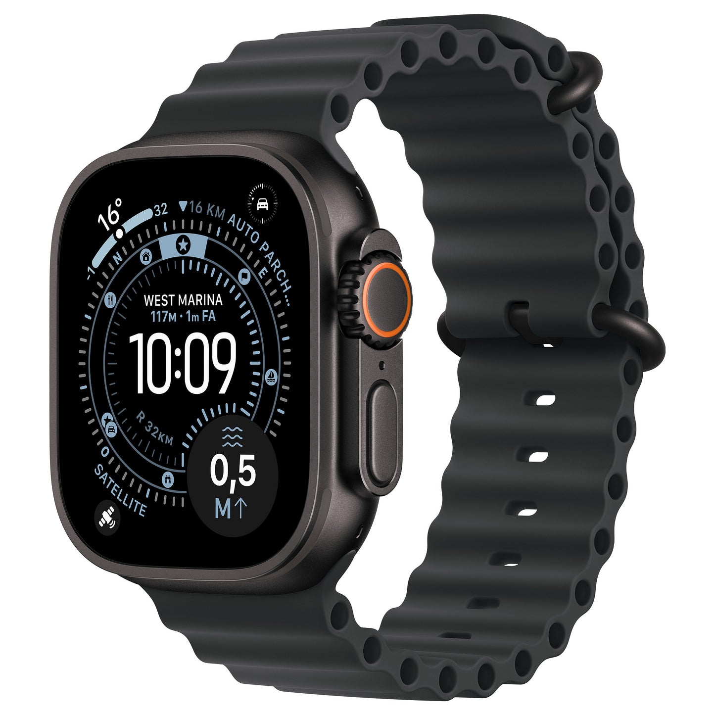Apple Watch Ultra 3 Titânio Cellular 49 mm Preto (Bracelete Ocean Preta)