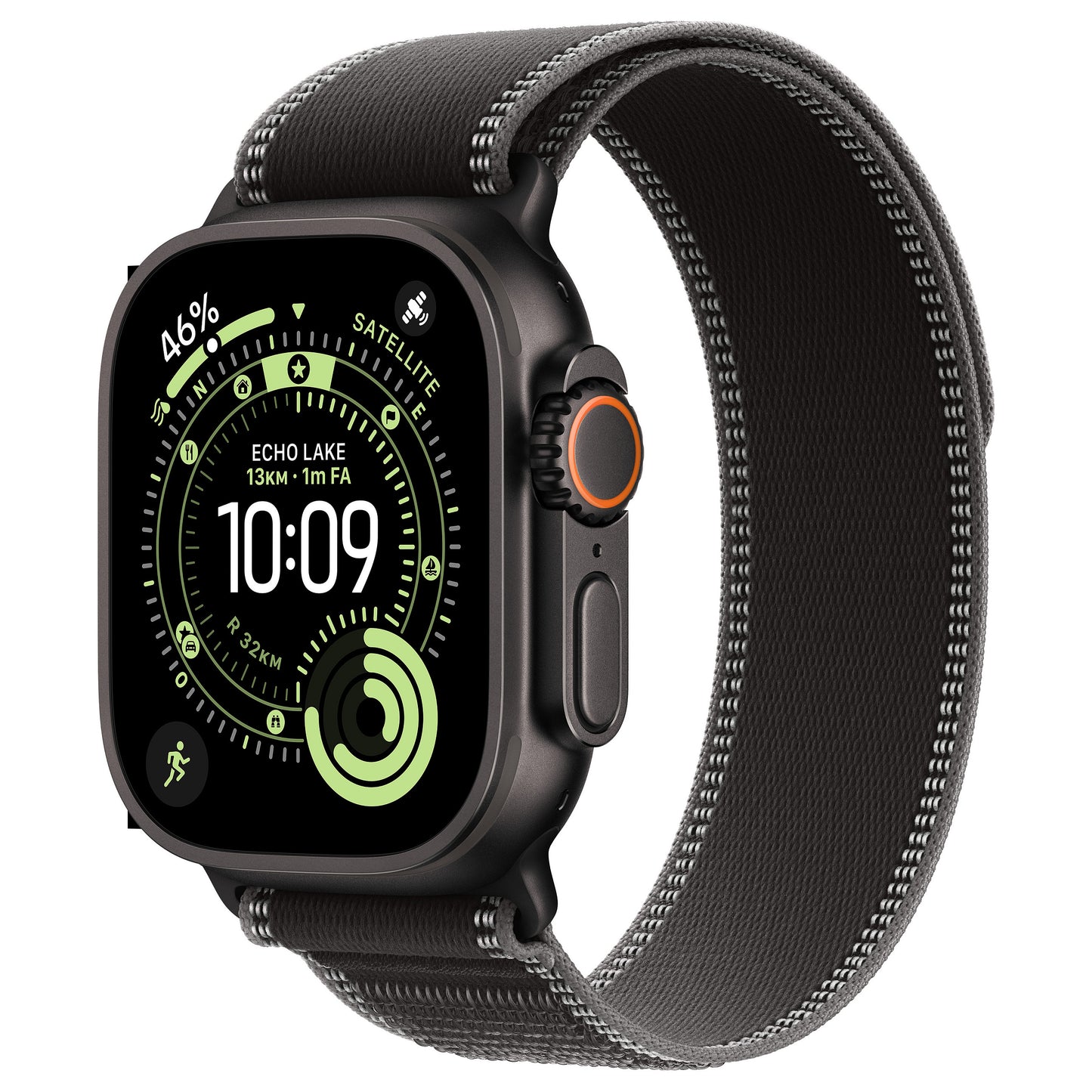 Apple Watch Ultra 3 Titânio Cellular 49 mm Preto (Bracelete Trail Preta/Cinzento-Carvão) S/M