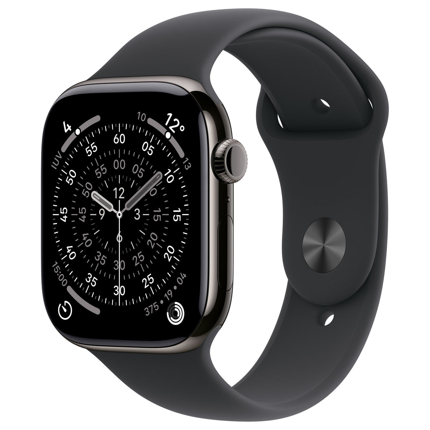 Apple Watch Series 11 Titânio Ardósia Cellular 46 mm (Bracelete Desportiva Preta) M/L