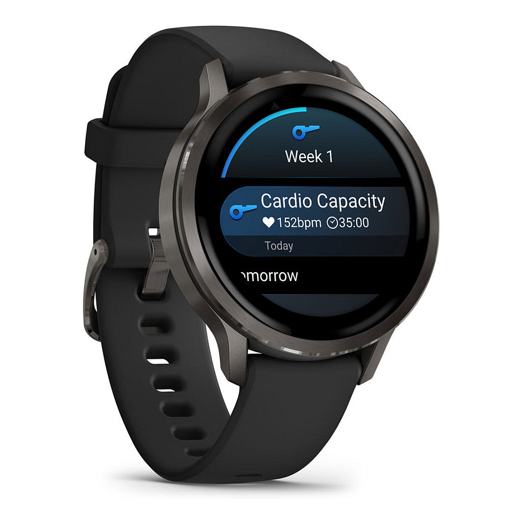 Garmin Venu 4 41mm Silikon-Armb. schwarz/schiefergr - Garmin