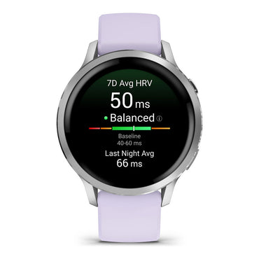 Garmin Venu 4 41mm Silikon-Armb. grau/silber/lavend - Garmin