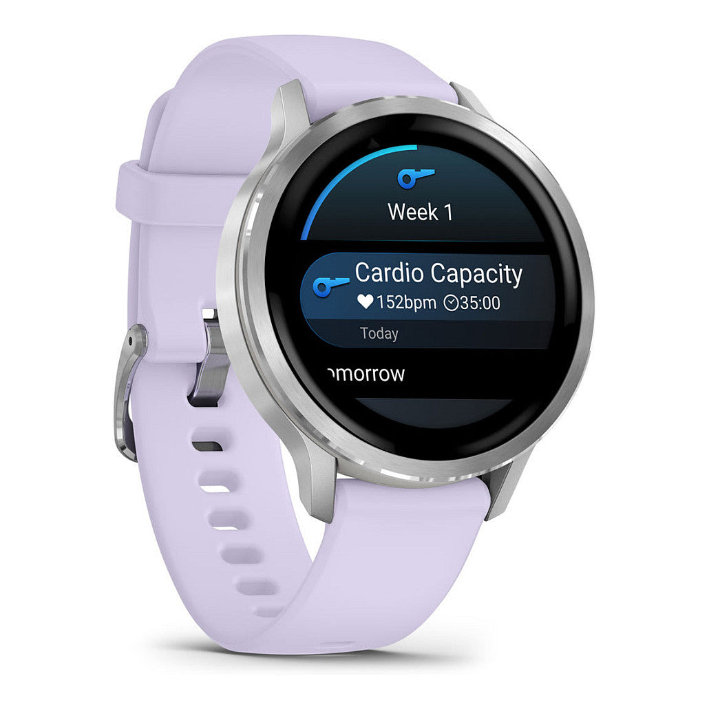 Garmin Venu 4 41mm Silikon-Armb. grau/silber/lavend - Garmin