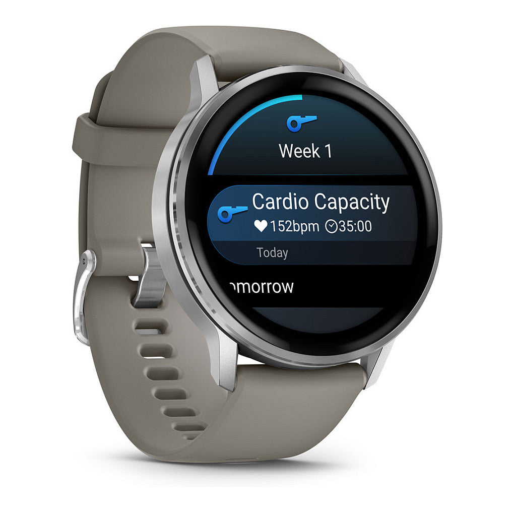 Smartwatch Garmin Venu 4 45 mm Silikon-Armb. Preto / Prateado / gra - Garmin
