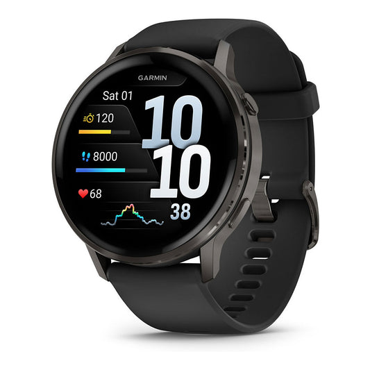 Smartwatch Garmin Venu 4 45 mm Silikon-Armb. Preto / schiefergr - Garmin