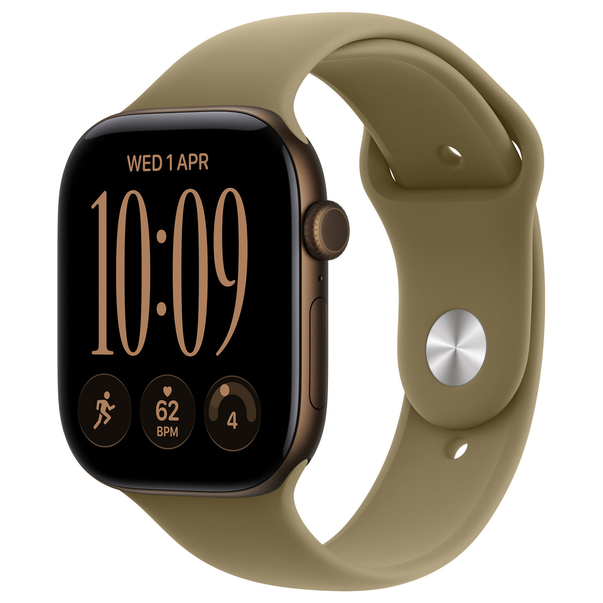 Smartwatch Apple Watch S12 Aluminium 42 mm Dunkelbronze (Sportarmband oliv) S / M - Apple