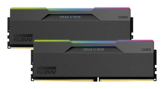 Memória RAM Klevv Cras V RGB Obsidian preto- 32 GB (2 x 16 GB Kit) - DDR5 6000 UDIMM CL28