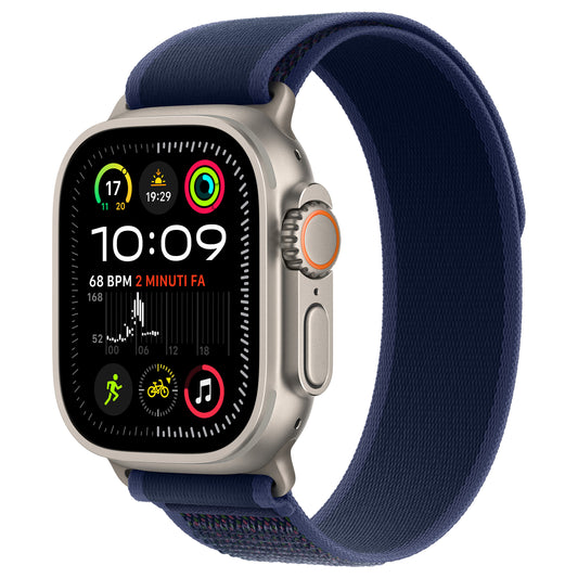 Apple Watch Ultra 2 GPS + LTE 49mm Titânio Natural com Trail Loop Azul - M/L