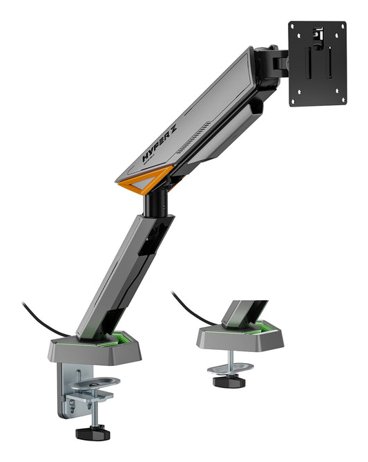 suporte de Mesa Gaming para Monitor Aisens DT49TSRRGB-347/ Giratorio/ Inclinable/ Até 16kg/ com Iluminación RGB
