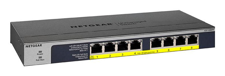 Switch Netgear GS108PP / GS108PP-100EUS preto