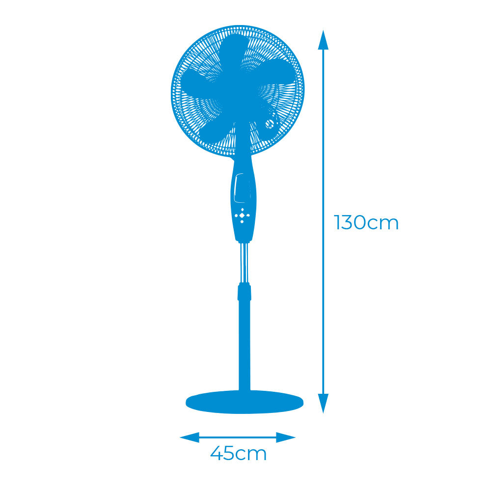 VENTOINHA DE PÉ, COR PRETO, COM COMANDO. POTÊNCIA: 60W PÁS: Ø40cm ALTURA AJUSTÁVEL 110-130cm