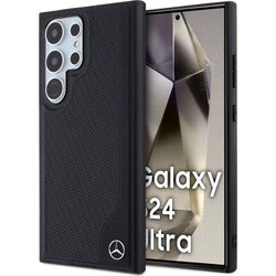 Capa hardcase couro linhas em relevo MagSafe Galaxy S24 Ultra – Preta