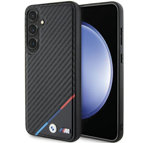 Capa BMW carbono tricolor linha MagSafe para Samsung Galaxy S24 preta
