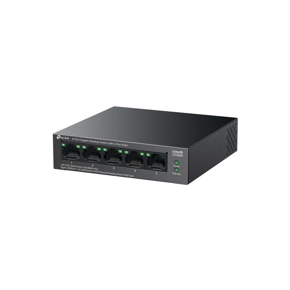 Switch de Rede TP-Link LS105GP 4xGb PoE+ 1xGb 65w - imagem 7
