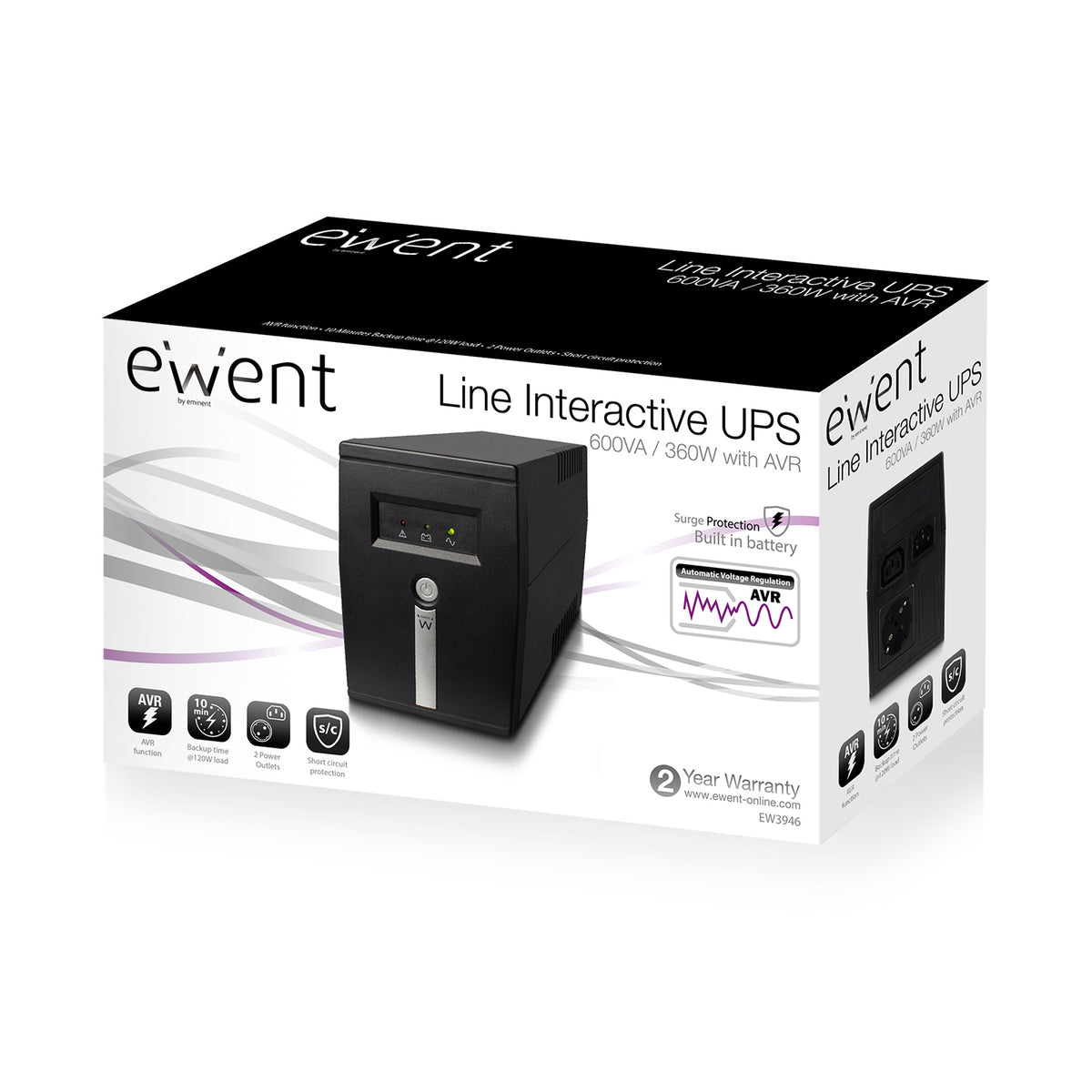 UPS EWENT SAI EW3946 600VA Line Interactive - imagem 9