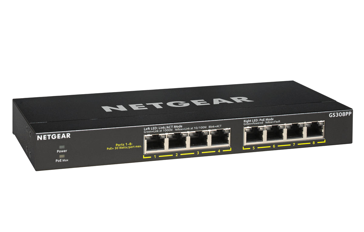 Switch Netgear GS308PP / GS308PP-100EUS preto - imagem 5
