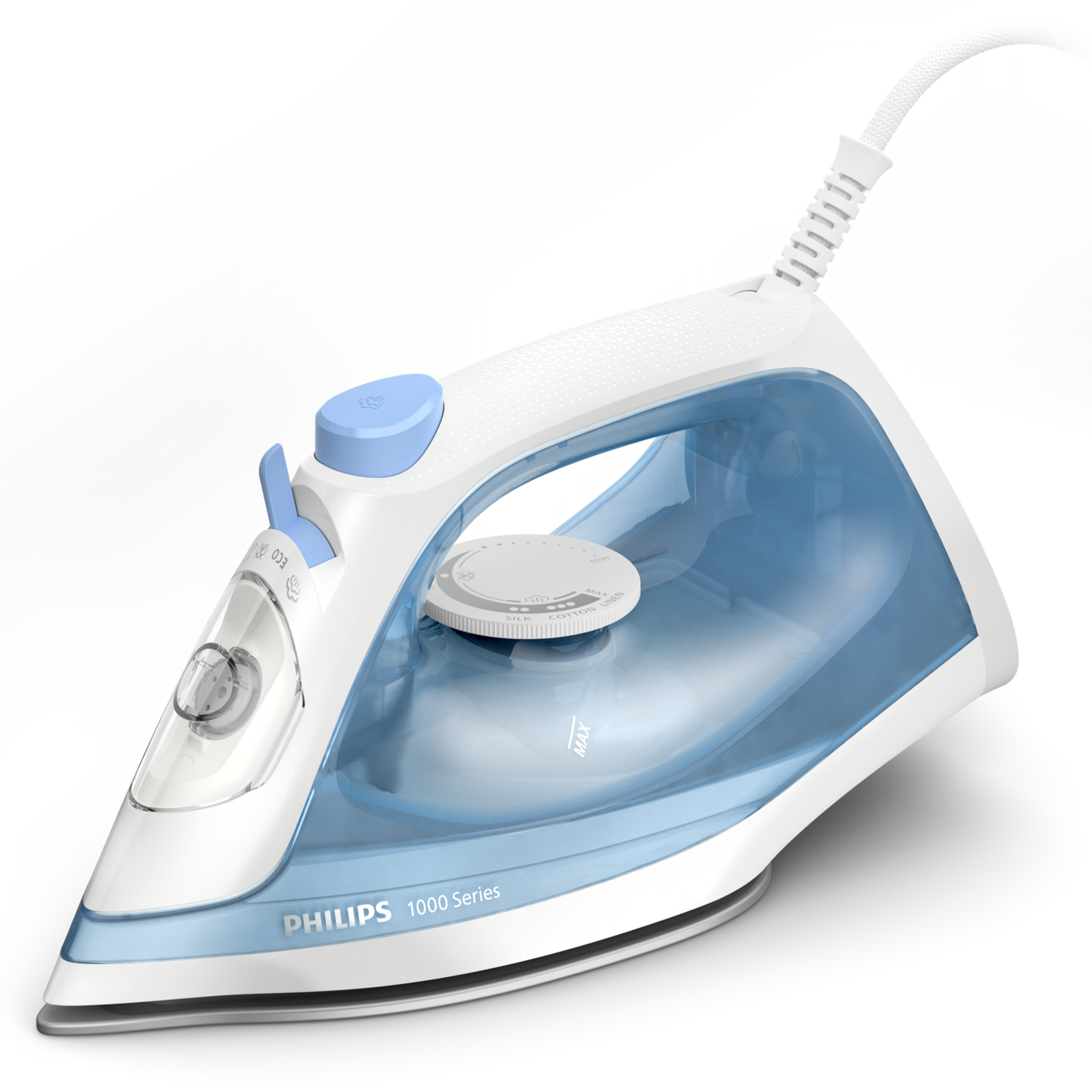 Ferro de engomar a vapor Philips ECO DST1030/20, consumo 2000 W, cabo 1,6 m, depósito 250 ml