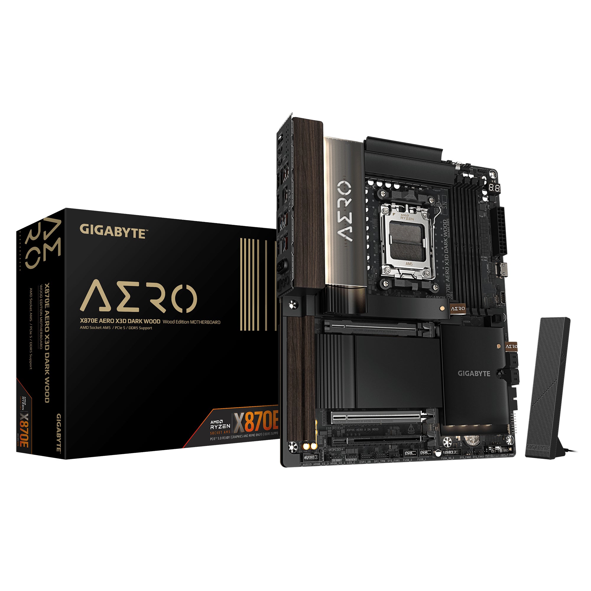 Placa-mãe Gigabyte X870E AERO X3D DARK WOOD - ATX