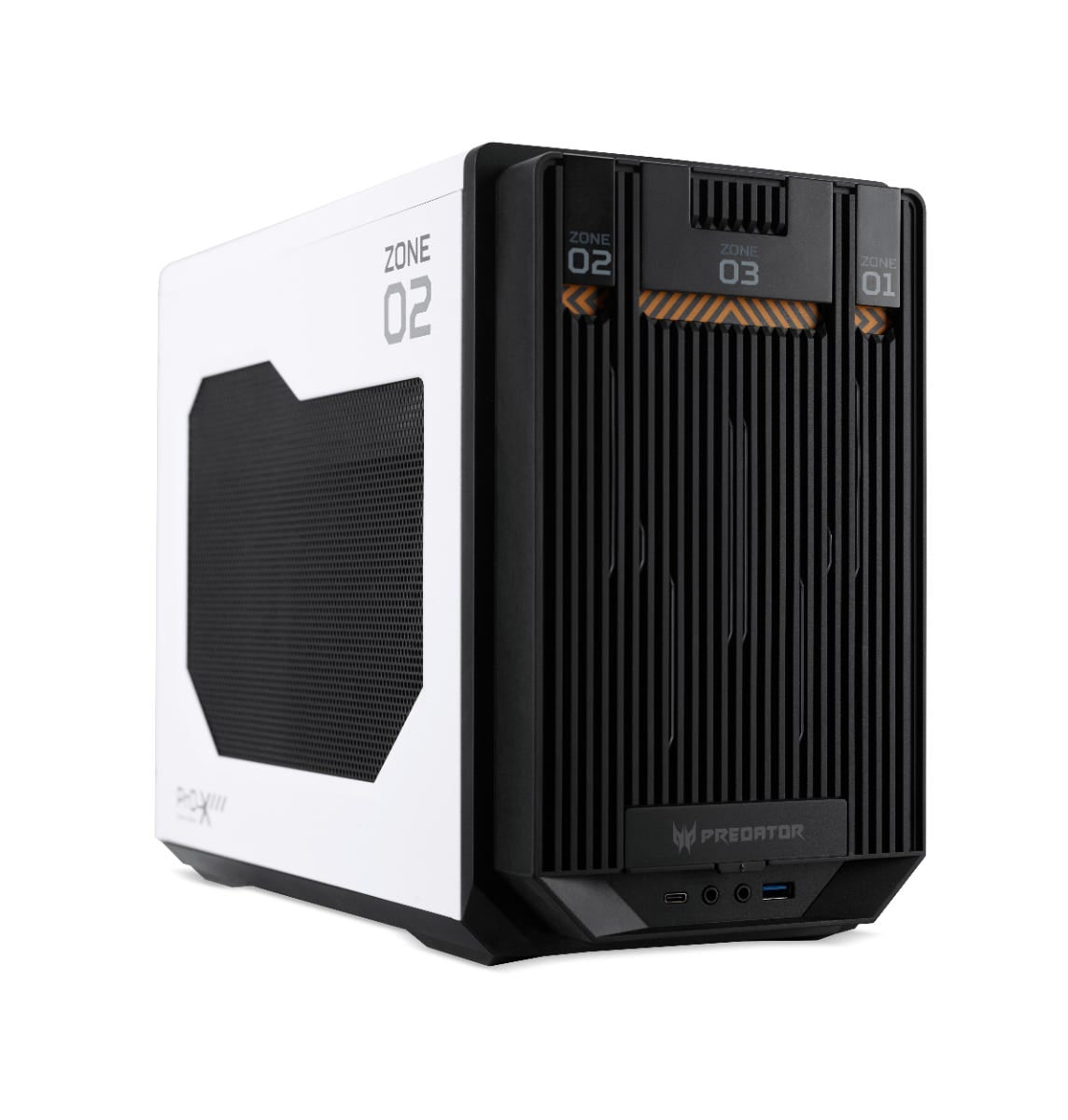 Acer DC.Z3XEE.001 computer case Desktop Black, White Acer DC.Z3XEE.001. Form factor: Desktop, Type: PC, Product colour: Black, White. Top fans diameters supported: 120 mm, Top radiator sizes supported: 120,240 mm