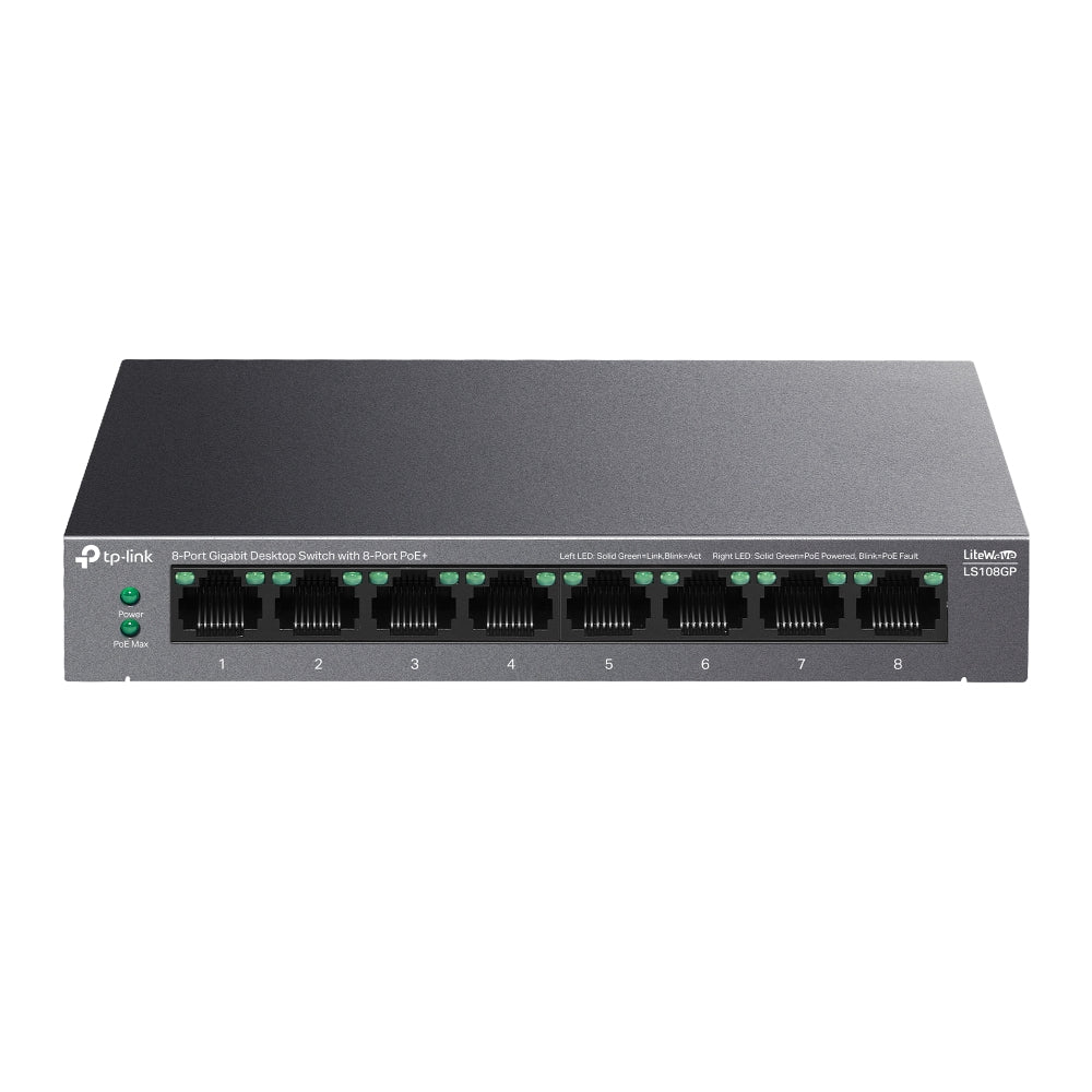 Switch de Rede TP-Link LS108GP 8xGb PoE+ 62W Desktop