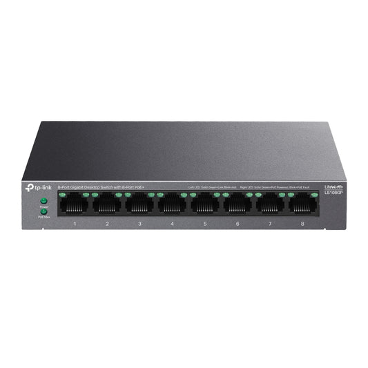 Switch de Rede TP-Link LS108GP 8xGb PoE+ 62W Desktop