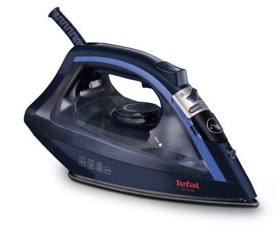 Ferro de engomar a vapor Tefal Virtuo FV1713, 2000 W, jato de vapor 90 g, vapor contínuo 24 g/min, azul e preto
