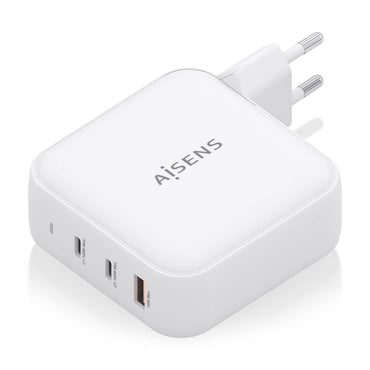 carregador de Pared GaN Aisens ASCH-140W3P030-W/ 2xUSB Tipo-C/ 1xUSB/ 140W