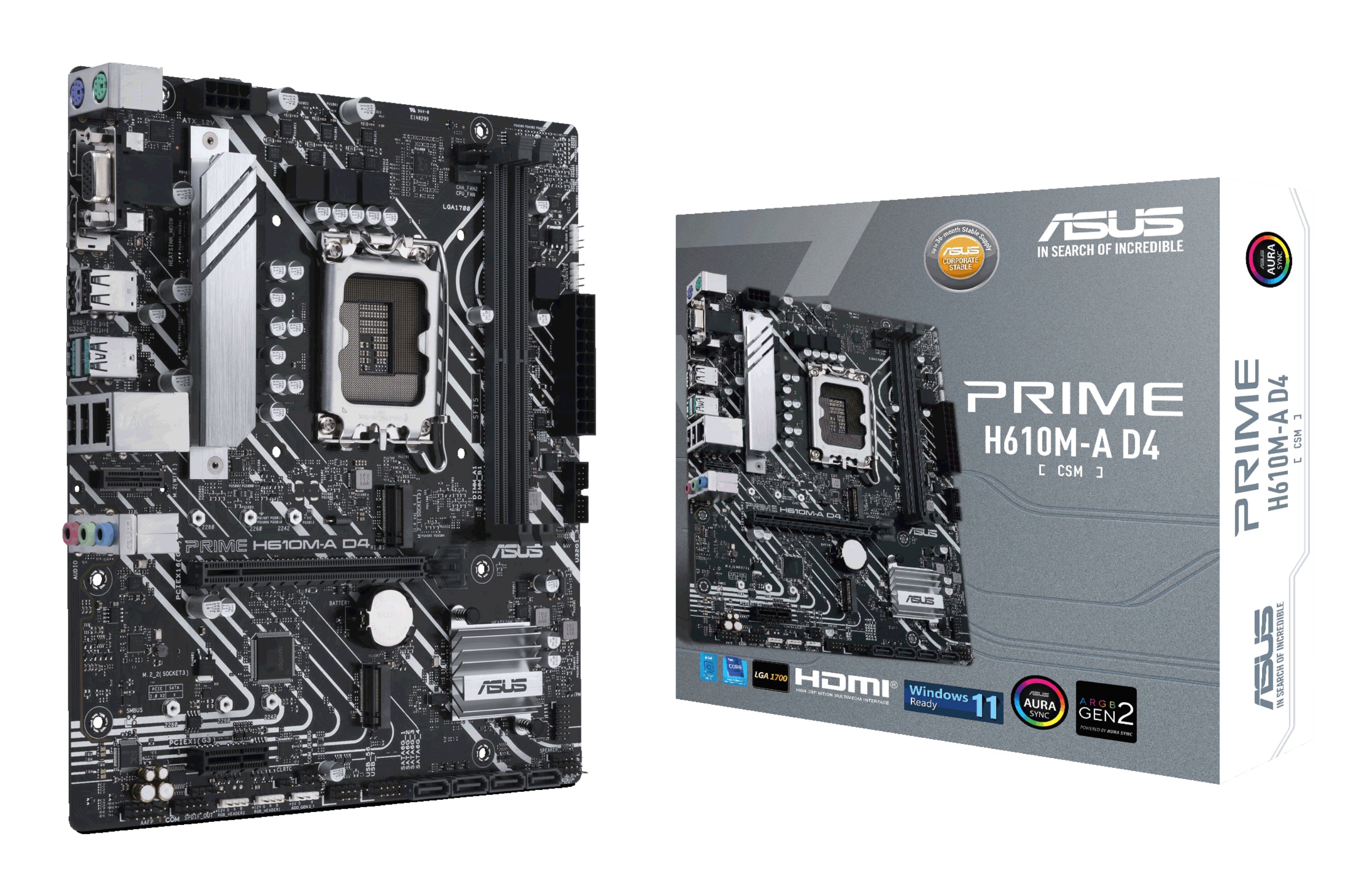 ASUS Placa Base PRIME H610M-A CSM D4 mATX 1700