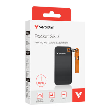 Disco SSD Verbatim External Pocket 1TB / 32193 preto, orange - imagem 2