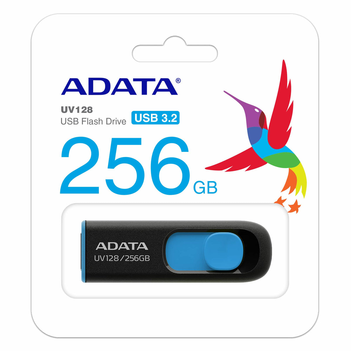 Pen USB ADATA Lapiz Usb UV128 256GB USB 3.2 Preto/Azul - imagem 7