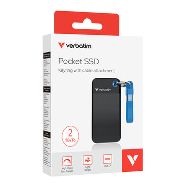 Disco SSD Verbatim External Pocket 2TB / 32195 preto, azul - imagem 2