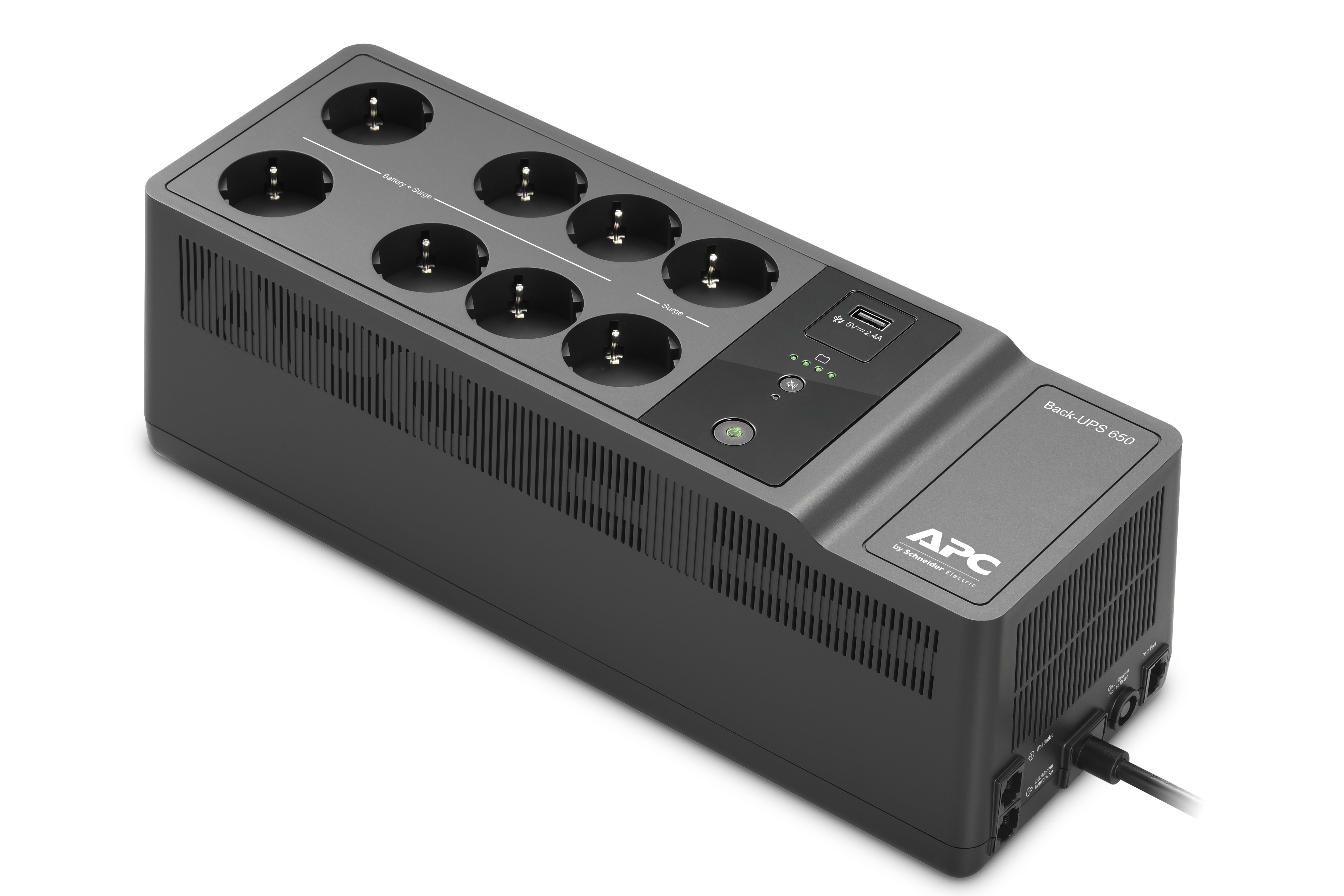 UPS APC Back 650VA/400W 8 tomas Schuko USB A+C
