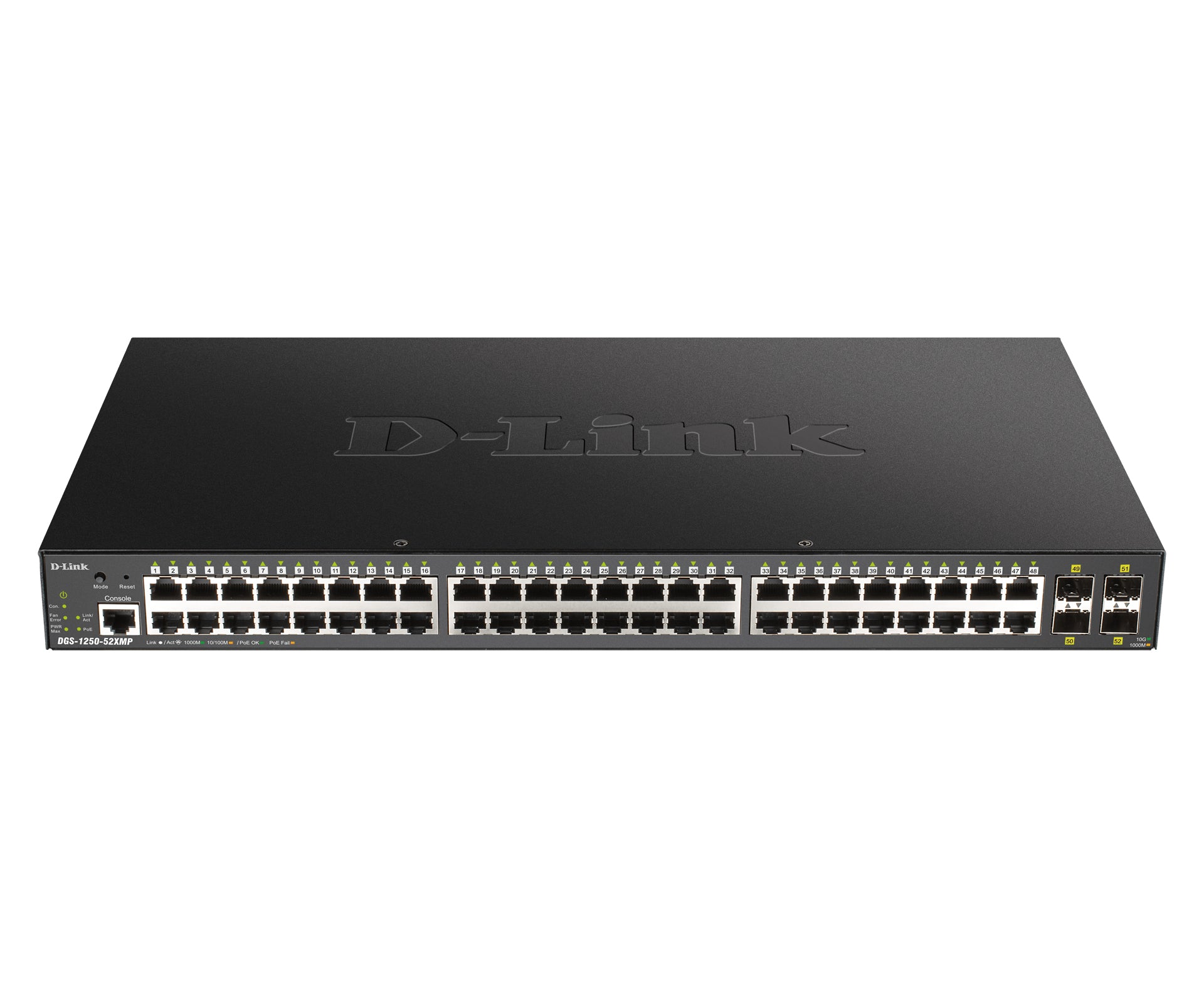 Switch de Rede D-Link DGS-1250-52XMP/E 48xG PoE+4x10G SFP+