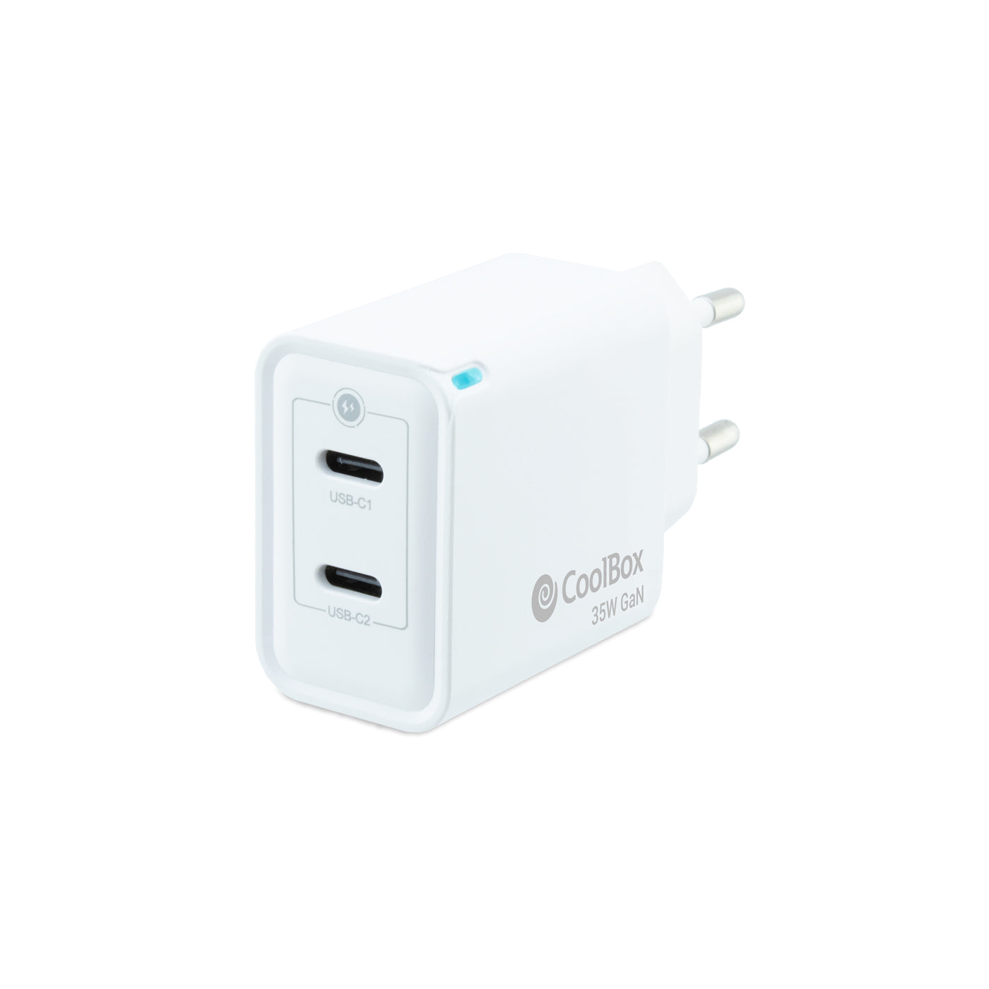 Coolbox Carregador Gan 35W USB-C/USB-C Parede