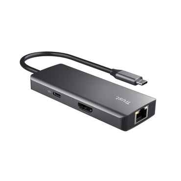 Acoplamento USB Tipo-C Trust Dalyx/ 2xUSB/ 2xUSB Tipo-C/ 1xHDMI 4K/ 1xRJ45/ cinzento