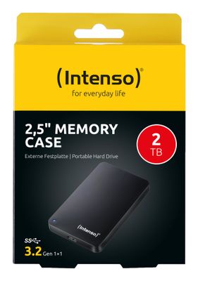 Disco rígido externo Intenso 2TB 2.5" Memória Case USB 3.0 external Disco rígido 5400 RPM 2.5" USB Type-A 3.2