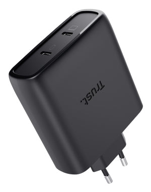 carregador de Pared GaN Trust Maxo 100W/ 2xUSB Tipo-C/Inclui cabo USB Tipo-C/ 100W