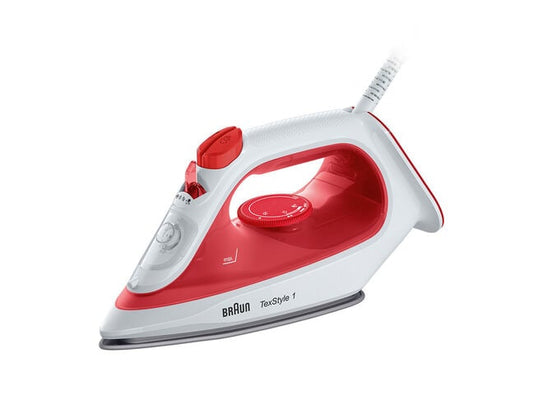 Ferro de engomar a vapor Braun SI1019RD, com base antiaderente e jato de vapor até 90 g/min, 2200 W