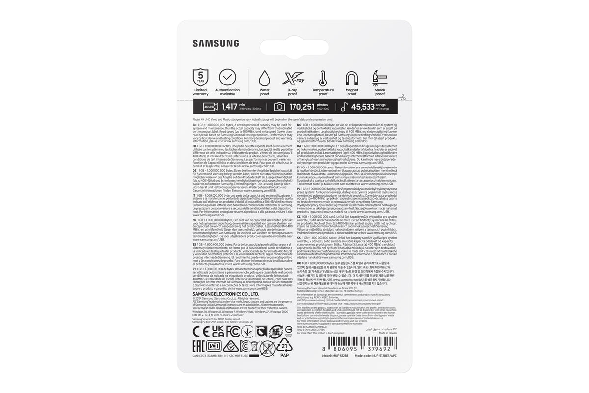 Pen USB Samsung Bar Plus 512GB USB 3.1 Champaign prateado - imagem 11